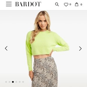 Bardot fluffy crop sweater